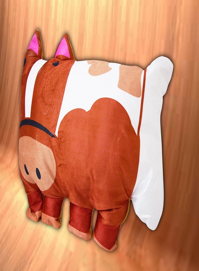 DREAMVIO Velvet Plush Pillow/Toy Figure/Animal Shape Soft Toy/Cartoon Printed/Toys for Baby & Kids/Pillow - 24 X 19 Inch (Brown, Dvanimalp0008) - Image 1